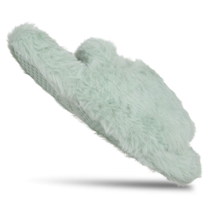 Jessica Simpson girls Plush Faux Fur on House With Memory Foam Slipper, Mint, Medium Little Kid US - Image 4